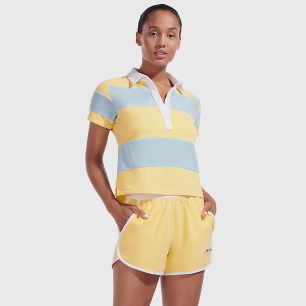 Staud x New Balance Striped Polo Shirt